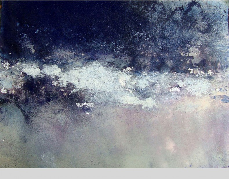 Clouds, work on paper, hibiscus, pigment, acuarelle, oil on paper, 100x70 cms. 2011, 3000 eurs